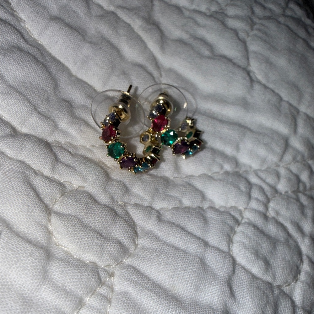 Kendra Scott Elegant Multicolor Gemstone Huggie Earrings